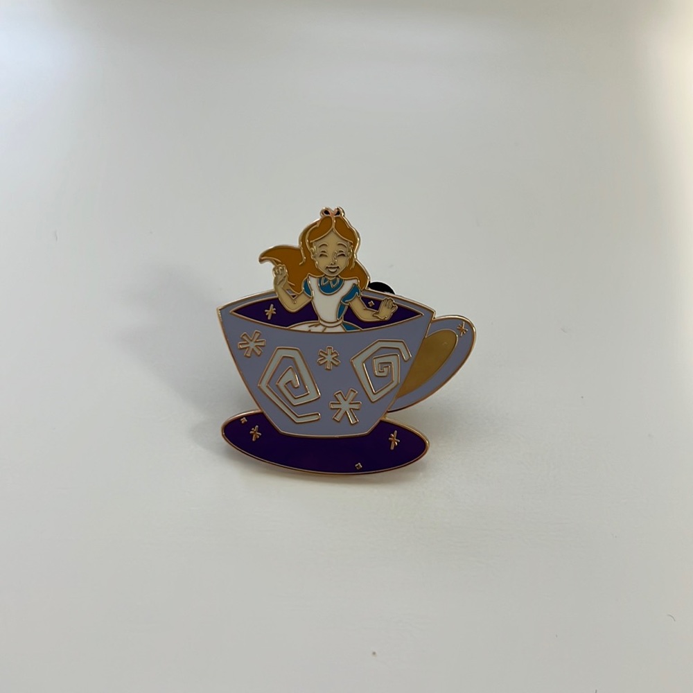 Alice mad tea party teacup 50th anniversary pin
